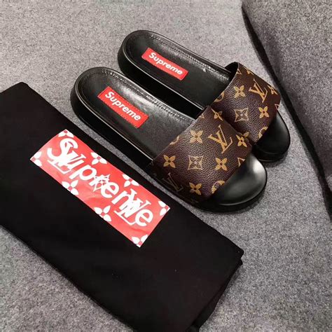 lv monogram shirt supreme|supreme louis vuitton slippers.